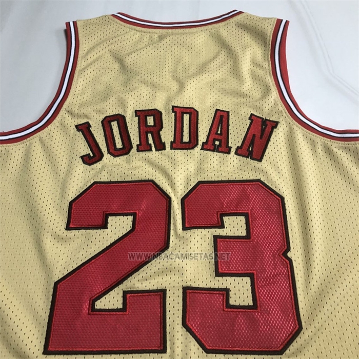 Camiseta Chicago Bulls Michael Jordan NO 23 Mitchell & Ness 1995-96 Oro